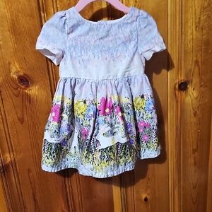 OshKosh B'gosh White and Pink Puff Sleeve Sundress